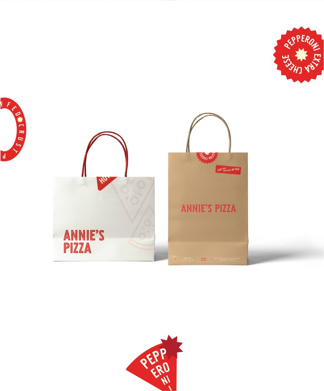 ตัวอย่าง ออกแบบแบรนด์แบบมีกลยุทธ์ CORPORATE IDENTITY & BRANDING CONCEPT DESIGN ANNIE’S PIZZA — ภาพผลงาน 25